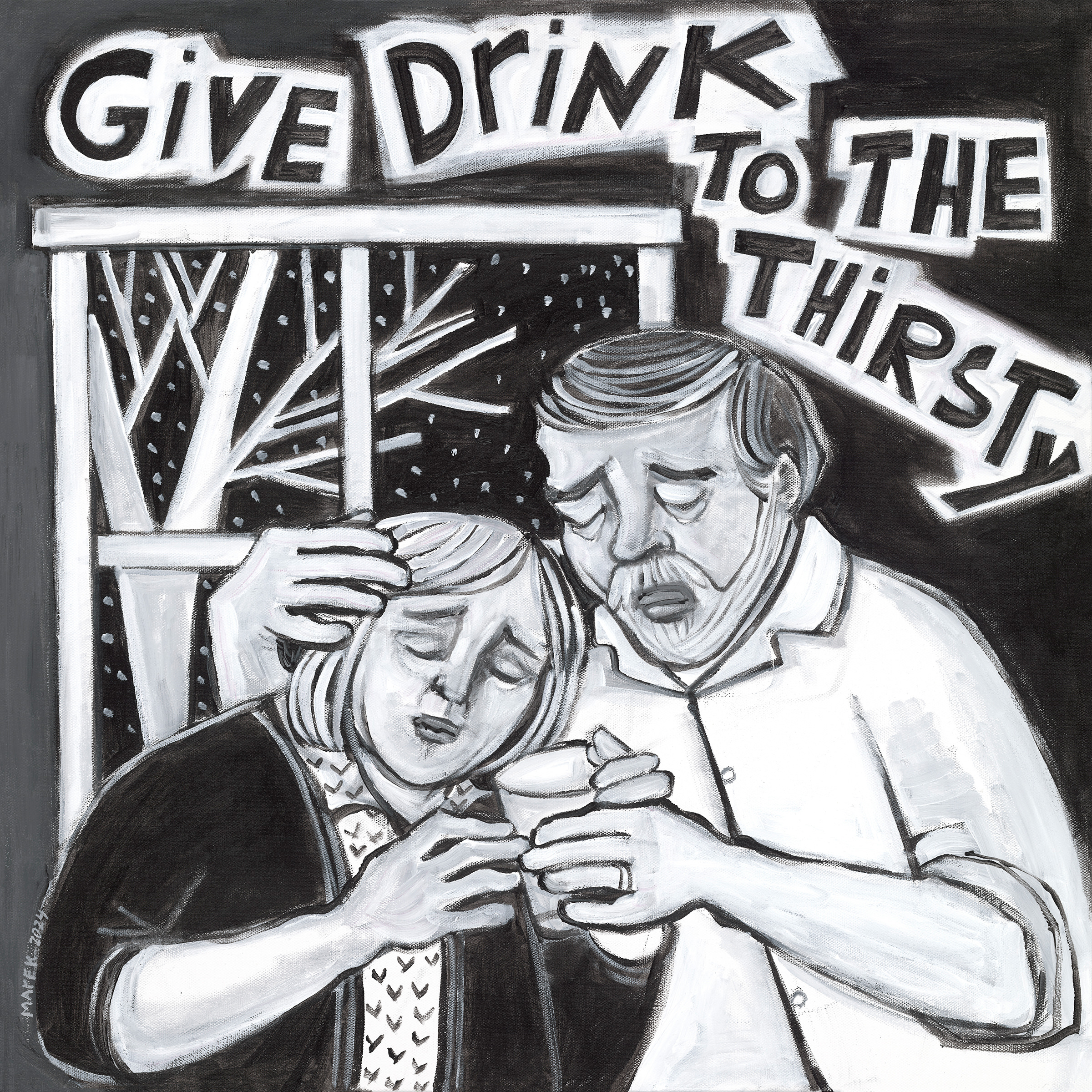 illustration of the Corporal Works of Mercy "Give Drink to the Thirsty""